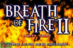 Title screen of the game Breath of Fire II on Nintendo GameBoy Advance
