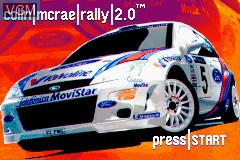 Title screen of the game Colin McRae Rally 2.0 on Nintendo GameBoy Advance