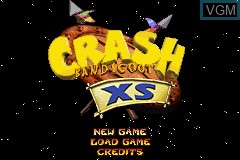 Title screen of the game Crash Bandicoot - The Huge Adventure on Nintendo GameBoy Advance
