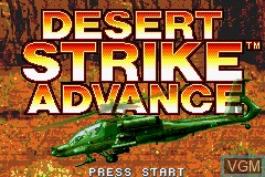 Title screen of the game Desert Strike Advance on Nintendo GameBoy Advance