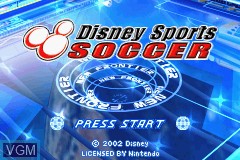 Title screen of the game Disney Sports - Soccer on Nintendo GameBoy Advance