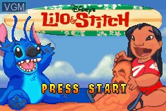 Title screen of the game Lilo & Stitch on Nintendo GameBoy Advance