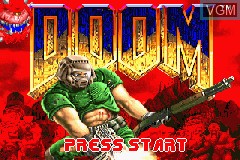 Title screen of the game DOOM on Nintendo GameBoy Advance