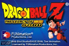Title screen of the game Dragon Ball Z - The Legacy of Goku on Nintendo GameBoy Advance