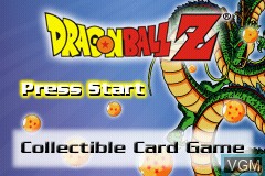 Title screen of the game Dragon Ball Z - Collectible Card Game on Nintendo GameBoy Advance