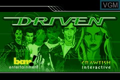 Title screen of the game Driven on Nintendo GameBoy Advance