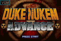 Title screen of the game Duke Nukem Advance on Nintendo GameBoy Advance