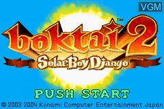 Title screen of the game Boktai 2 - Solar Boy Django on Nintendo GameBoy Advance