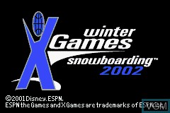 Title screen of the game ESPN Winter X-Games Snowboarding 2002 on Nintendo GameBoy Advance