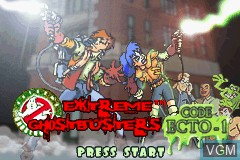 Title screen of the game Extreme Ghostbusters - Code Ecto-1 on Nintendo GameBoy Advance