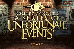 Title screen of the game Lemony Snicket's A Series of Unfortunate Events on Nintendo GameBoy Advance