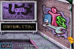 Title screen of the game Urbz, The - Sims in the City on Nintendo GameBoy Advance