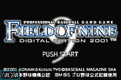 Title screen of the game Field of Nine - Digital Edition 2001 on Nintendo GameBoy Advance