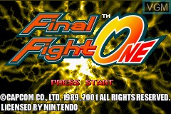 Title screen of the game Final Fight One on Nintendo GameBoy Advance