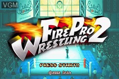 Title screen of the game Fire Pro Wrestling 2 on Nintendo GameBoy Advance