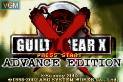 Title screen of the game Guilty Gear X Advance Edition on Nintendo GameBoy Advance