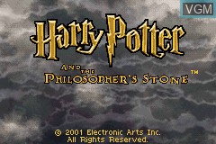 Title screen of the game Harry Potter and the Sorcerer's Stone on Nintendo GameBoy Advance