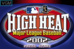 Title screen of the game High Heat Major League Baseball 2002 on Nintendo GameBoy Advance