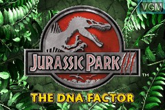 Title screen of the game Jurassic Park III - The DNA Factor on Nintendo GameBoy Advance