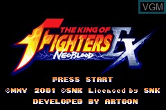 Title screen of the game King of Fighters EX, The - Neo Blood on Nintendo GameBoy Advance