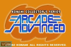 Title screen of the game Konami Collector's Series - Arcade Advanced on Nintendo GameBoy Advance