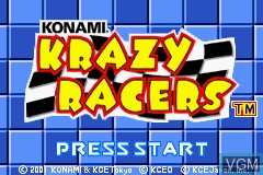 Title screen of the game Konami Krazy Racers on Nintendo GameBoy Advance