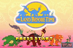 Title screen of the game Land Before Time, The on Nintendo GameBoy Advance