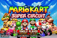 Title screen of the game Mario Kart - Super Circuit on Nintendo GameBoy Advance