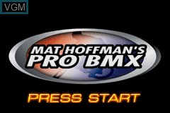 Title screen of the game Mat Hoffman's Pro BMX on Nintendo GameBoy Advance