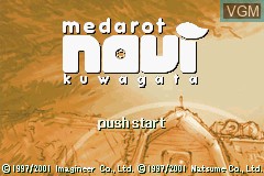Title screen of the game Medarot Navi - Kuwagata Version on Nintendo GameBoy Advance