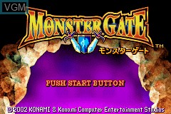 Title screen of the game Monster Gate on Nintendo GameBoy Advance