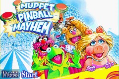 Title screen of the game Muppet Pinball Mayhem on Nintendo GameBoy Advance