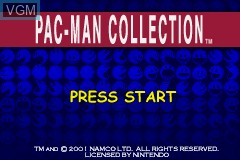 Title screen of the game Pac-Man Collection on Nintendo GameBoy Advance