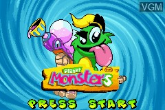 Title screen of the game Planet Monsters on Nintendo GameBoy Advance