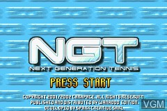Title screen of the game NGT - Next Generation Tennis on Nintendo GameBoy Advance