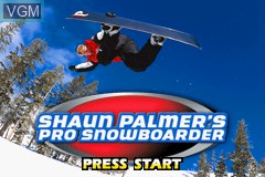Title screen of the game Shaun Palmer's Pro Snowboarder on Nintendo GameBoy Advance