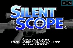 Title screen of the game Silent Scope on Nintendo GameBoy Advance