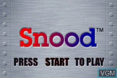 Title screen of the game Snood on Nintendo GameBoy Advance
