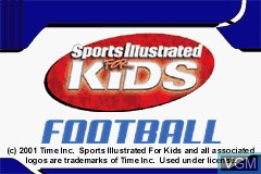 Title screen of the game Sports Illustrated for Kids - Football on Nintendo GameBoy Advance