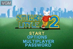 Title screen of the game Stuart Little 2 on Nintendo GameBoy Advance