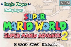 Title screen of the game Super Mario Advance 2 on Nintendo GameBoy Advance
