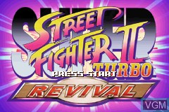 Title screen of the game Super Street Fighter II Turbo - Revival on Nintendo GameBoy Advance