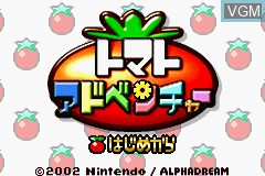 Title screen of the game Tomato Adventure on Nintendo GameBoy Advance