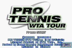 Title screen of the game Pro Tennis WTA Tour on Nintendo GameBoy Advance