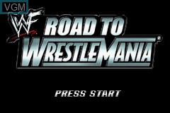 Title screen of the game WWF Road to WrestleMania on Nintendo GameBoy Advance