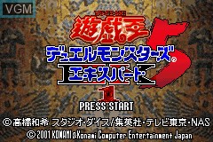 Title screen of the game Yu-Gi-Oh! Duel Monsters 5 Expert 1 on Nintendo GameBoy Advance