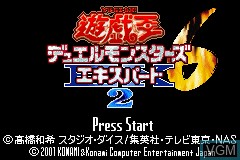 Title screen of the game Yu-Gi-Oh! Duel Monsters 6 Expert 2 on Nintendo GameBoy Advance