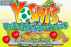 Title screen of the game Yoshi's Universal Gravitation on Nintendo GameBoy Advance