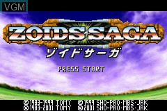 Title screen of the game Zoids Saga on Nintendo GameBoy Advance