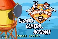 Title screen of the game Animaniacs - Lights, Camera, Action! on Nintendo GameBoy Advance